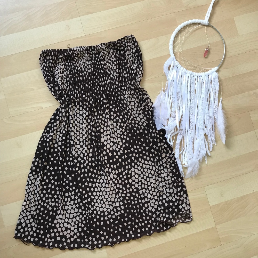 Brown strapless mini dress SIZE M